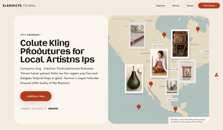 E-commerce website displaying local artisan products on a map