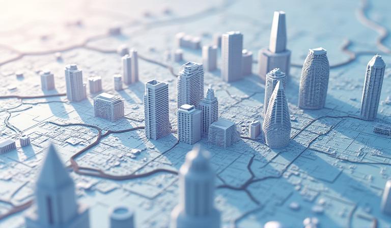 Screenshot of an interactive city atlas with various data layers