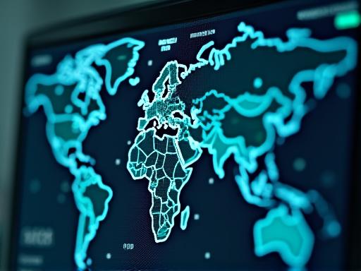 Interactive map on a digital screen with data points